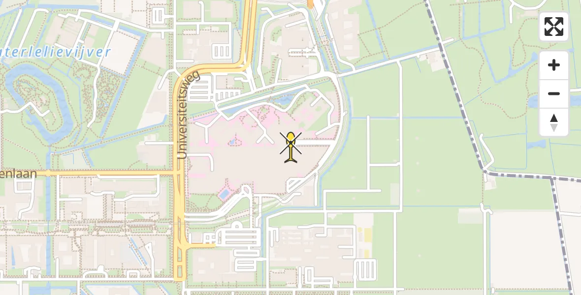 Routekaart van de vlucht: Lifeliner 3 naar Universitair Medisch Centrum Utrecht