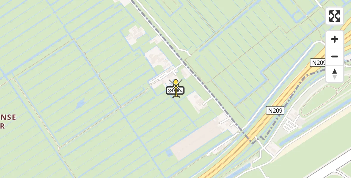 Routekaart van de vlucht: Lifeliner 2 naar Rotterdam The Hague Airport, Oude Bovendijk