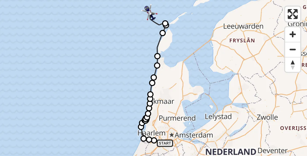 Vluchtroute Politiehelikopter Schiphol - , 19 september 2025, 17:41