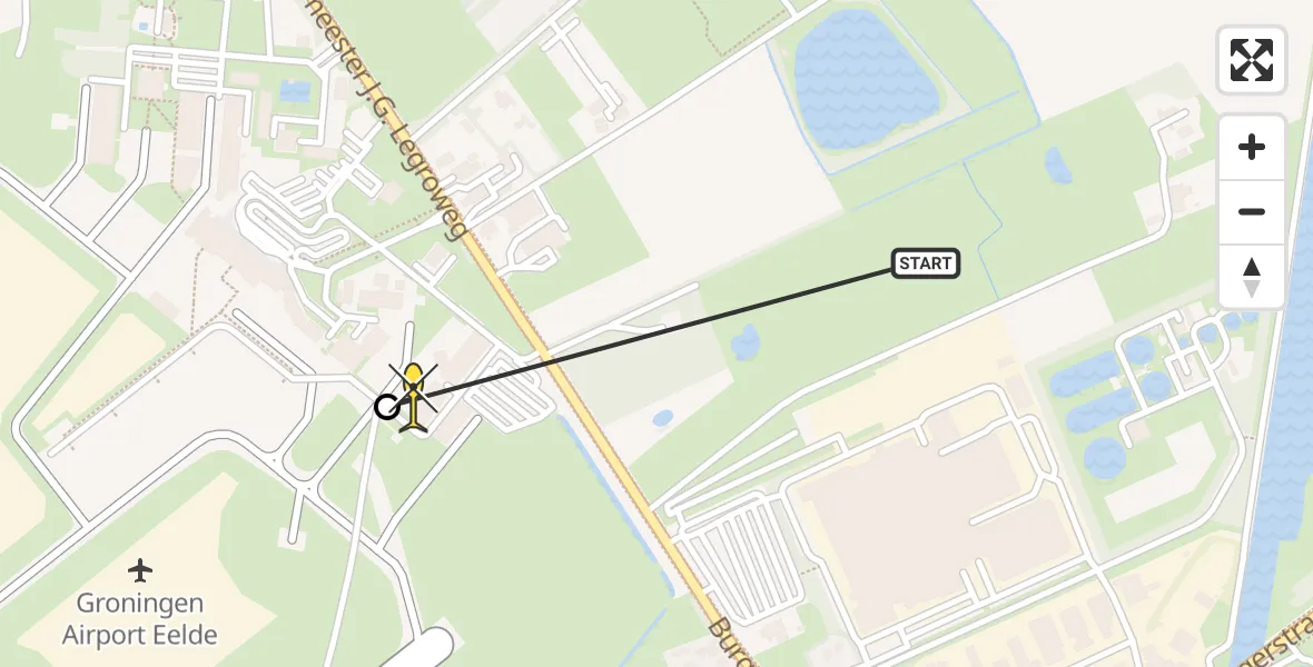 Routekaart van de vlucht: Lifeliner 4 naar Groningen Airport Eelde, Machlaan