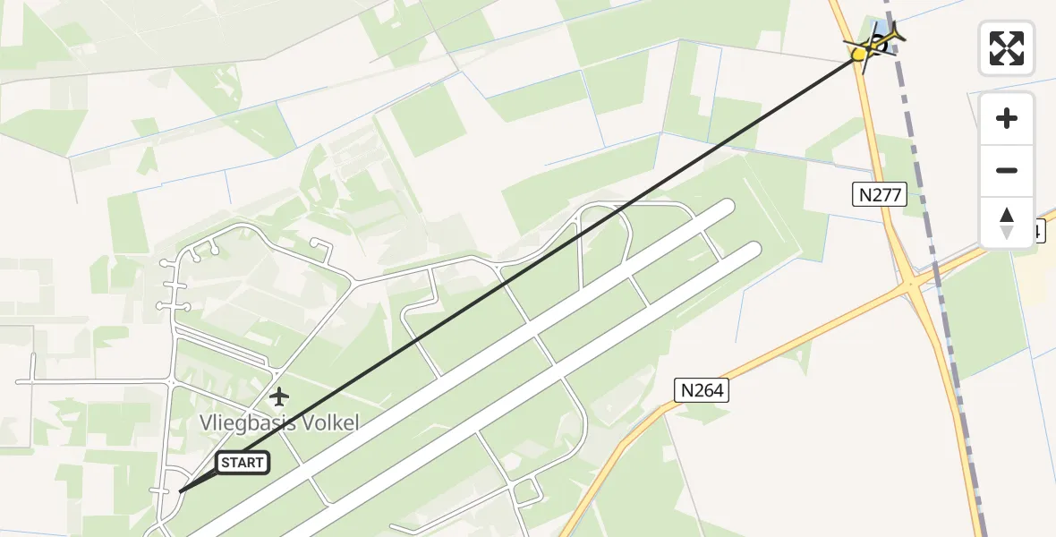 Routekaart van de vlucht: Lifeliner 3 naar Zeeland, Peelweg