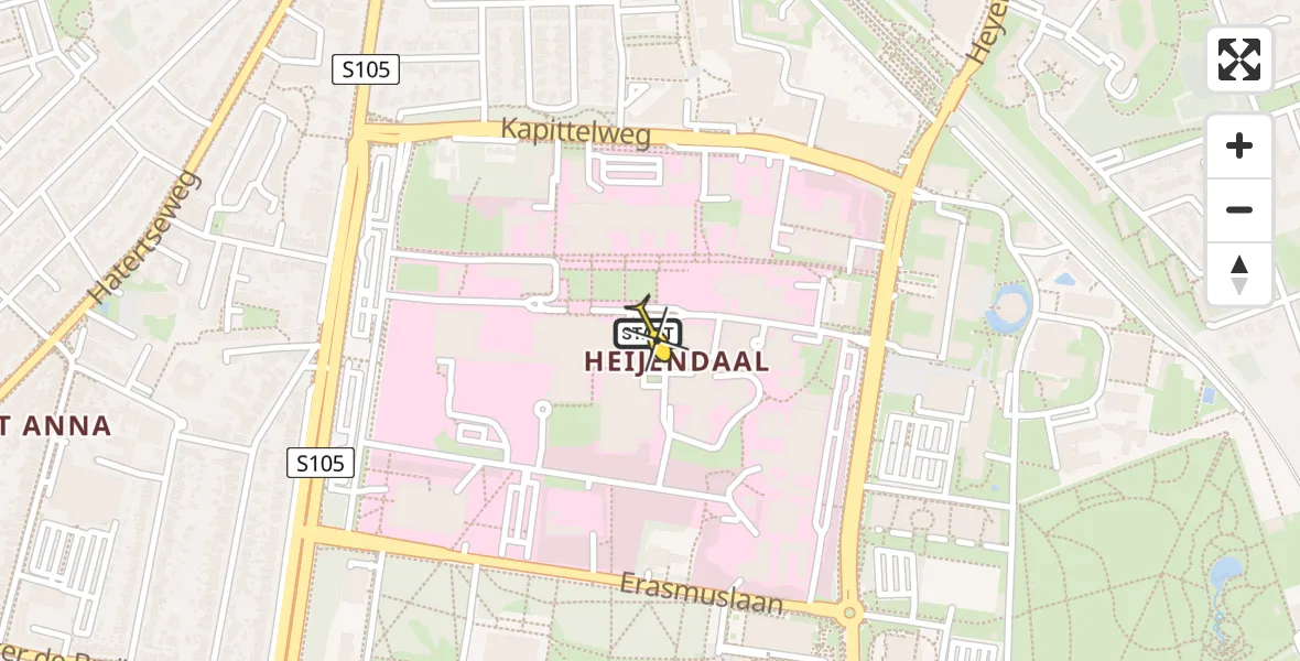 Routekaart van de vlucht: Lifeliner 3 naar Radboud Universitair Medisch Centrum, Geert Grooteplein Zuid