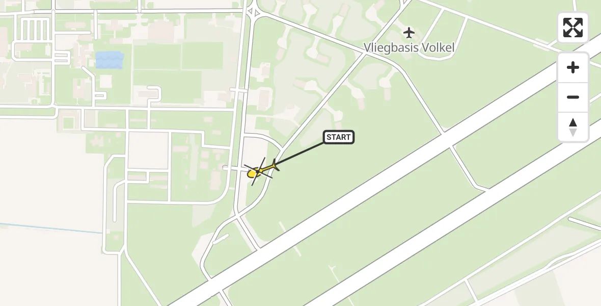 Routekaart van de vlucht: Lifeliner 3 naar Vliegbasis Volkel, Zeelandsedijk