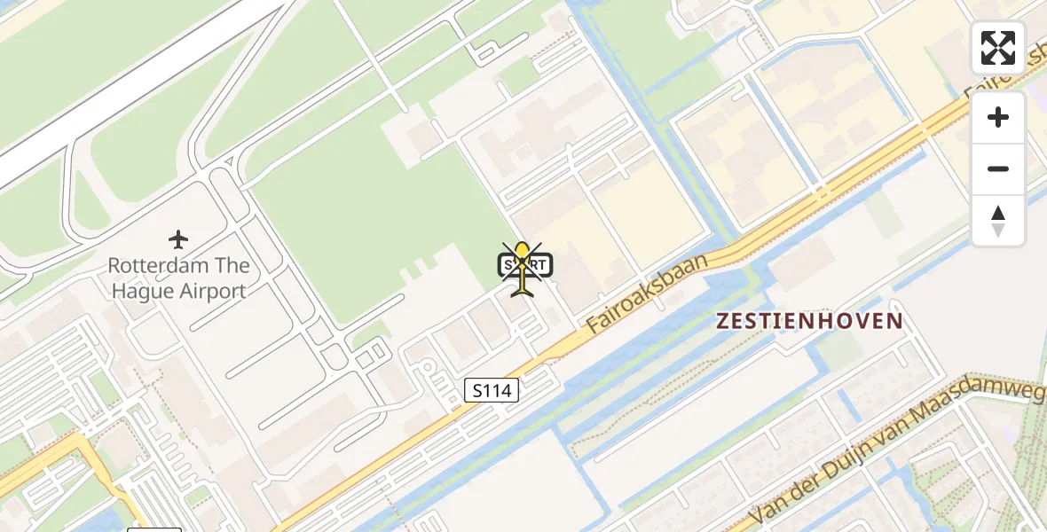 Routekaart van de vlucht: Lifeliner 2 naar Rotterdam The Hague Airport, Brandenburgbaan