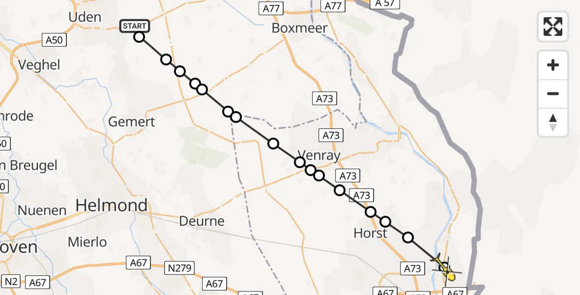 Routekaart van de vlucht: Lifeliner 3 naar Velden, Jeanny van Kuppeveltpad
