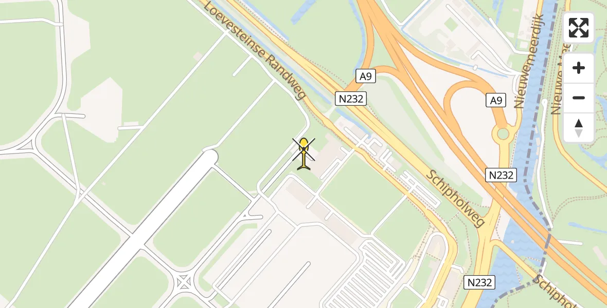 Vluchtroute Politiehelikopter van Schiphol naar Schiphol