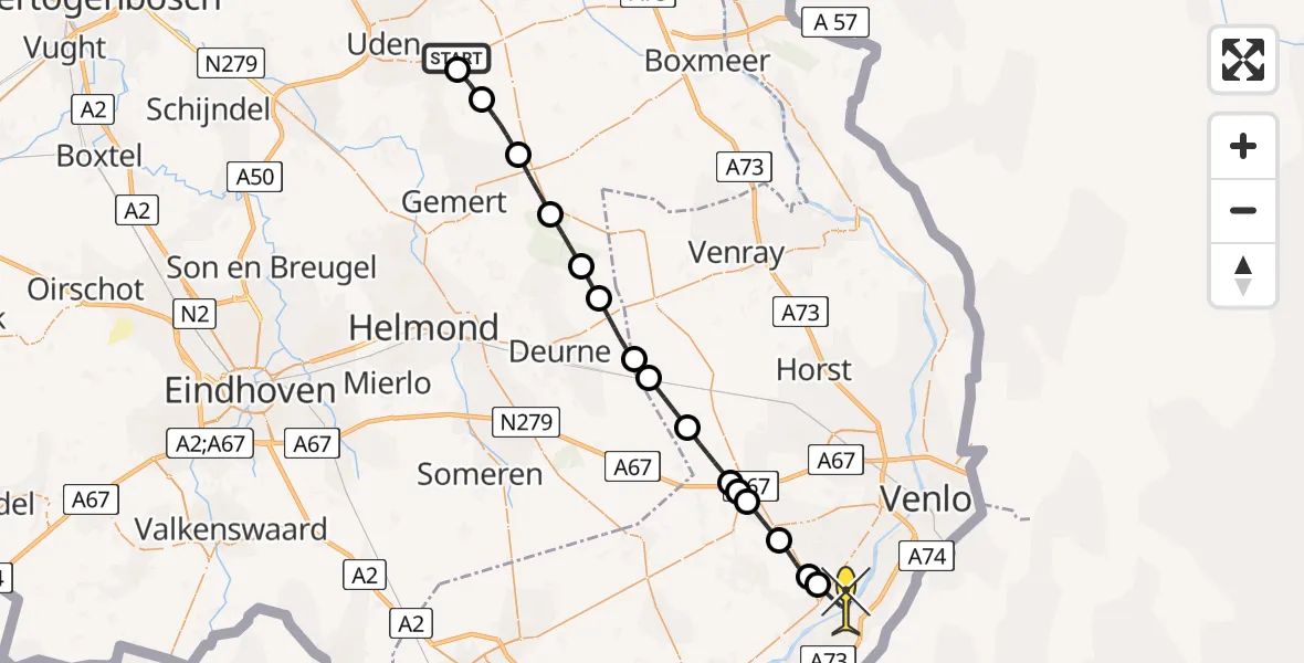 Routekaart van de vlucht: Lifeliner 3 naar Kessel, Vinkenstraat