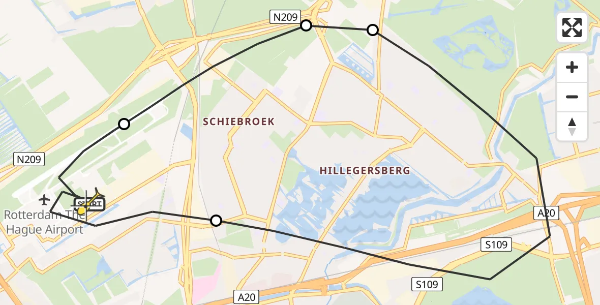 Routekaart van de vlucht: Lifeliner 2 naar Rotterdam The Hague Airport, P10