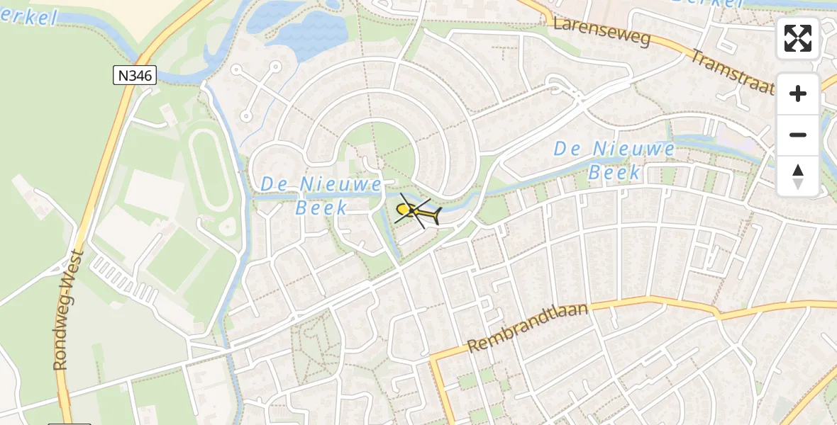 Routekaart van de vlucht: Lifeliner 3 naar Lochem