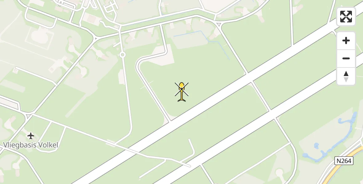 Routekaart van de vlucht: Lifeliner 3 naar Vliegbasis Volkel