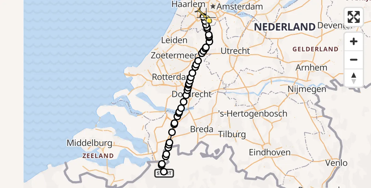 Routekaart van de vlucht: Politieheli naar Schiphol, Thermiekstraat