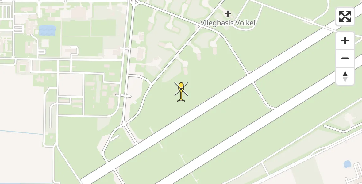 Routekaart van de vlucht: Lifeliner 3 naar Vliegbasis Volkel