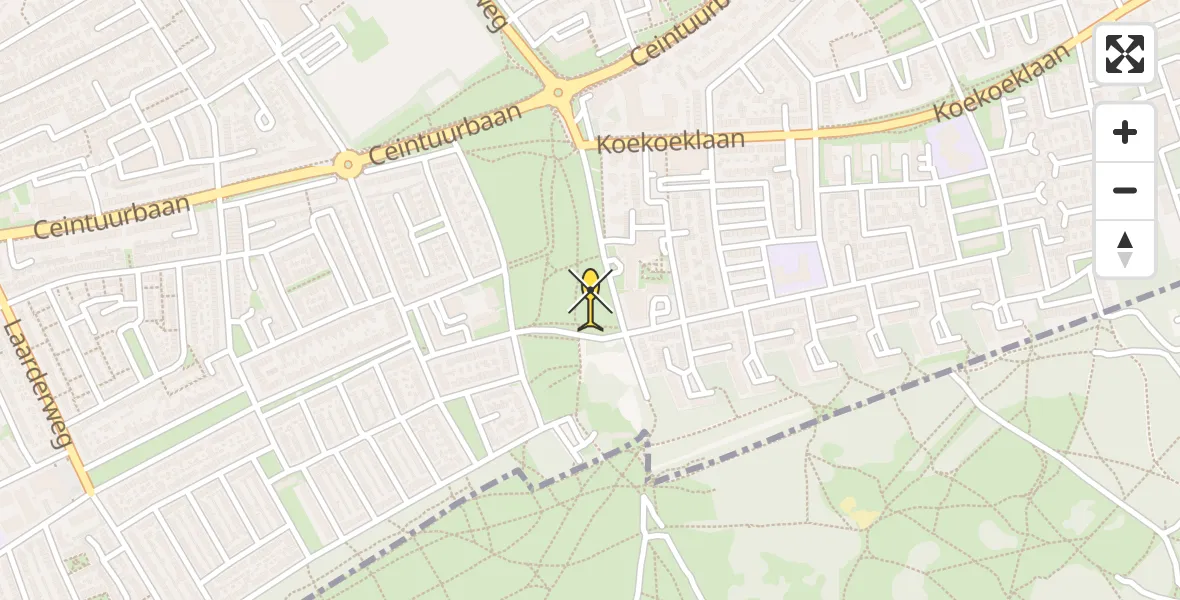 Routekaart van de vlucht: Lifeliner 1 naar Bussum