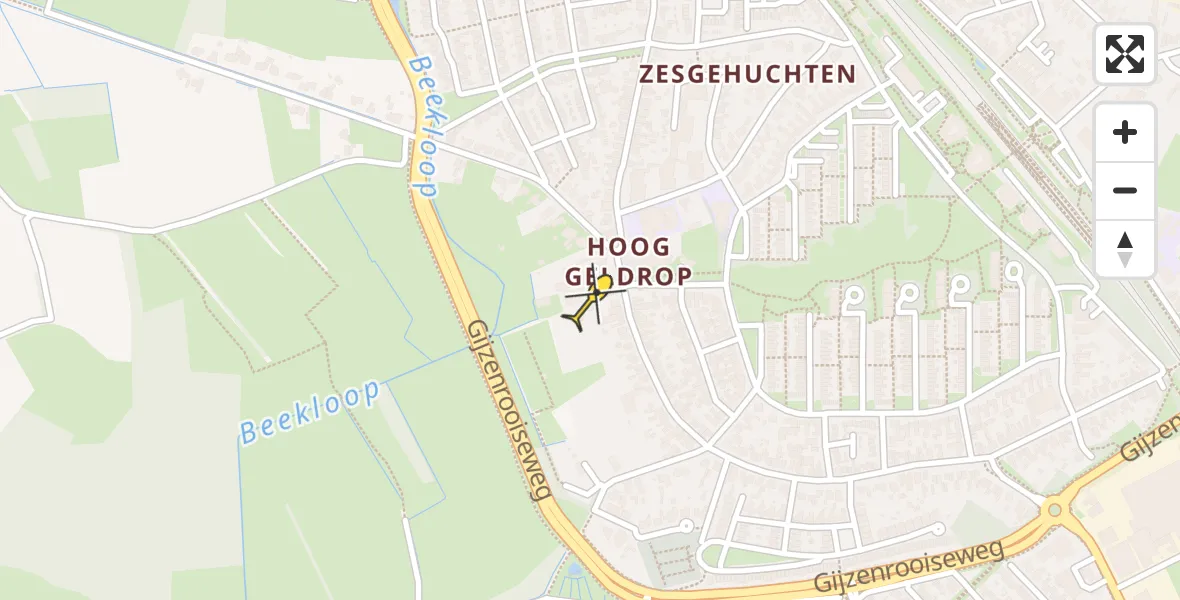 Routekaart van de vlucht: Lifeliner 3 naar Geldrop