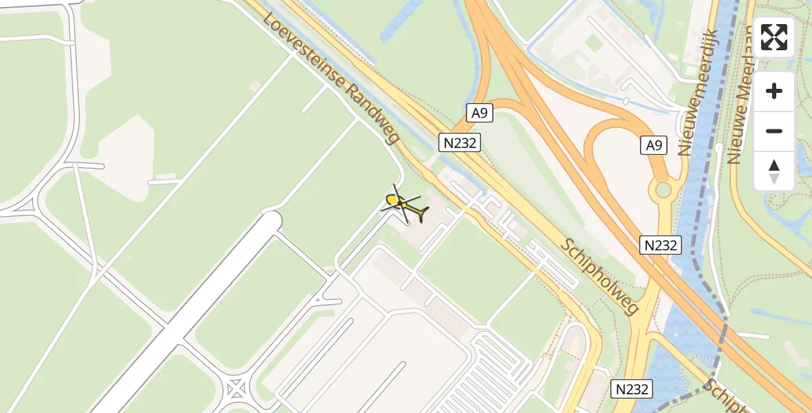 Vluchtroute Politiehelikopter van Schiphol naar Schiphol