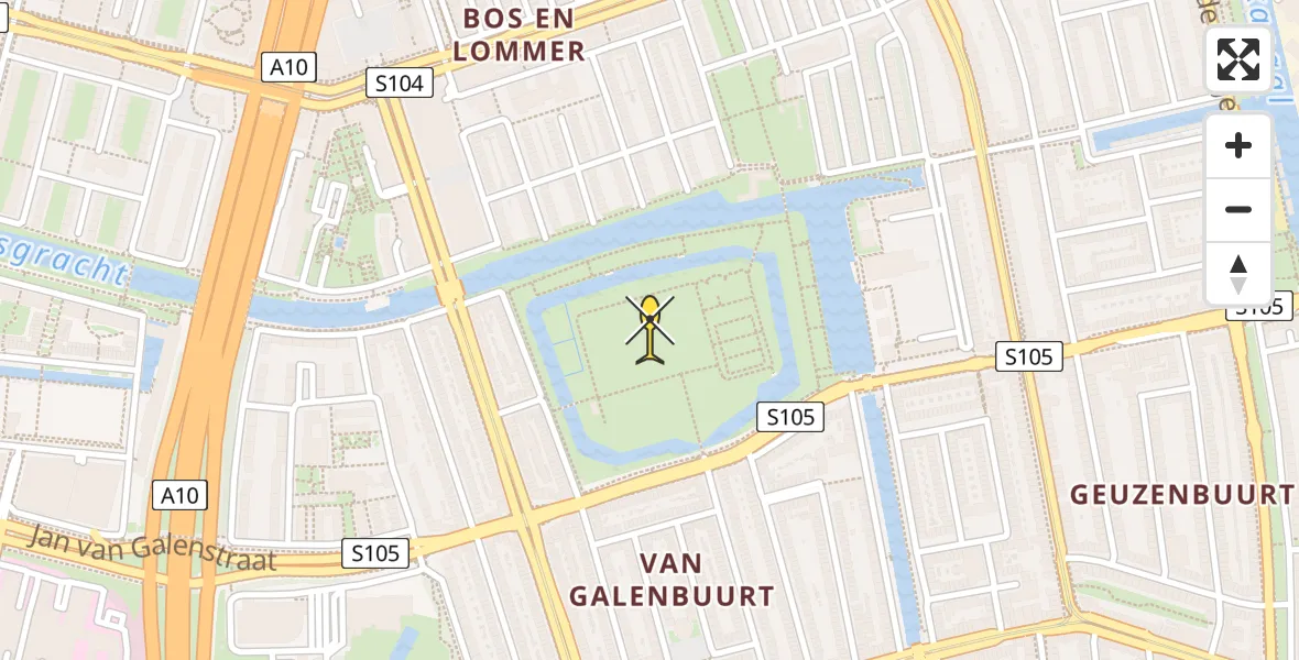 Routekaart van de vlucht: Lifeliner 1 naar Amsterdam