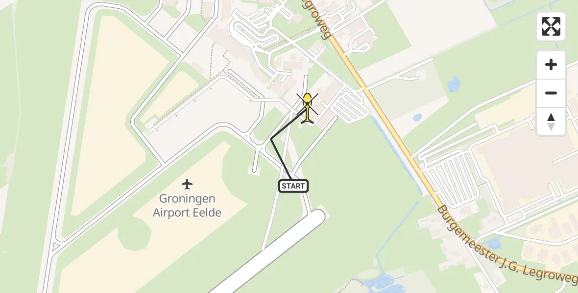 Routekaart van de vlucht: Lifeliner 4 naar Groningen Airport Eelde, Machlaan