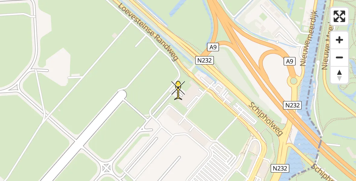 Vluchtroute Politiehelikopter van Schiphol naar Schiphol