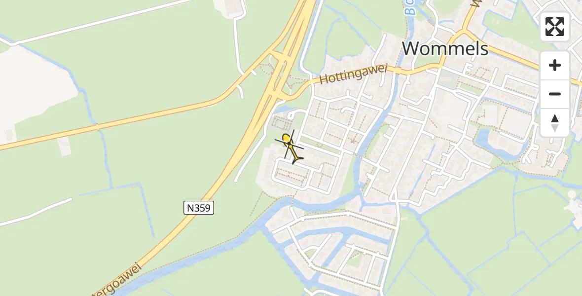 Routekaart van de vlucht: Lifeliner 4 naar Wommels