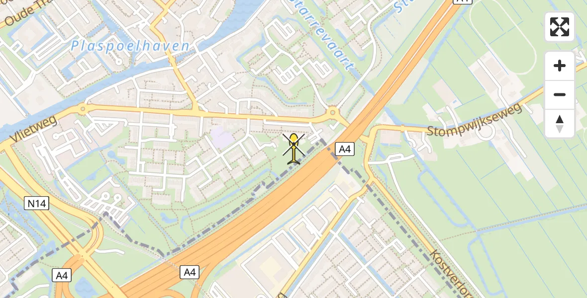 Routekaart van de vlucht: Lifeliner 1 naar Leidschendam