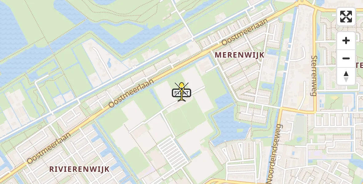 Routekaart van de vlucht: Lifeliner 2 naar Berkel en Rodenrijs, Oostmeerlaan