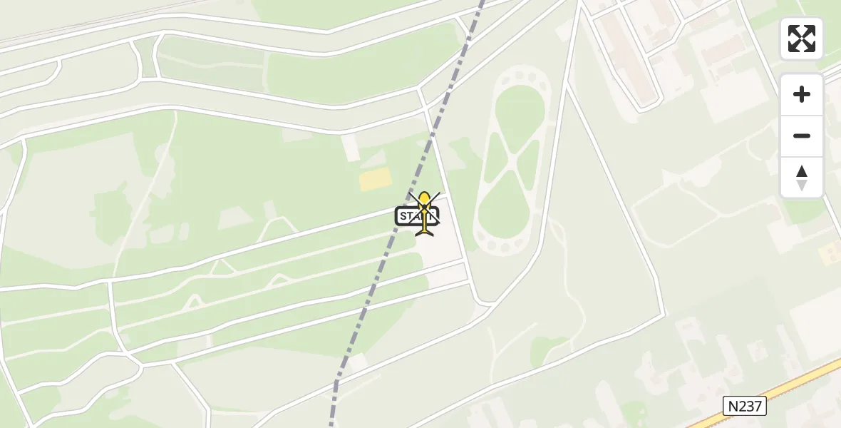 Routekaart van de vlucht: Politieheli naar Amersfoort, Barchman Wuytierslaan