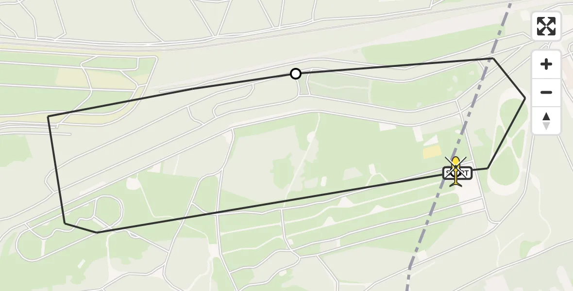Routekaart van de vlucht: Politieheli naar Amersfoort, Barchman Wuytierslaan