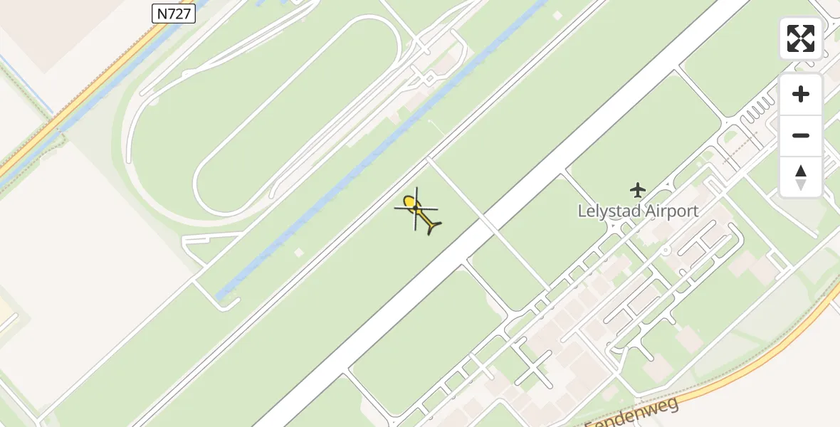 Routekaart van de vlucht: Traumahelikopter naar Lelystad Airport