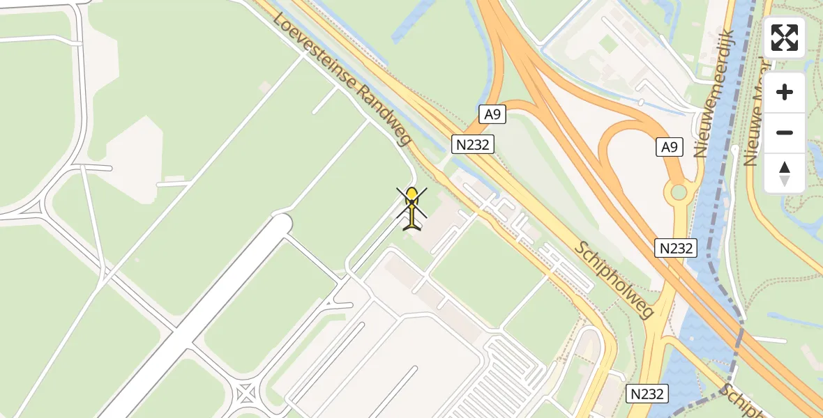 Vluchtroute Politiehelikopter van Schiphol naar Schiphol