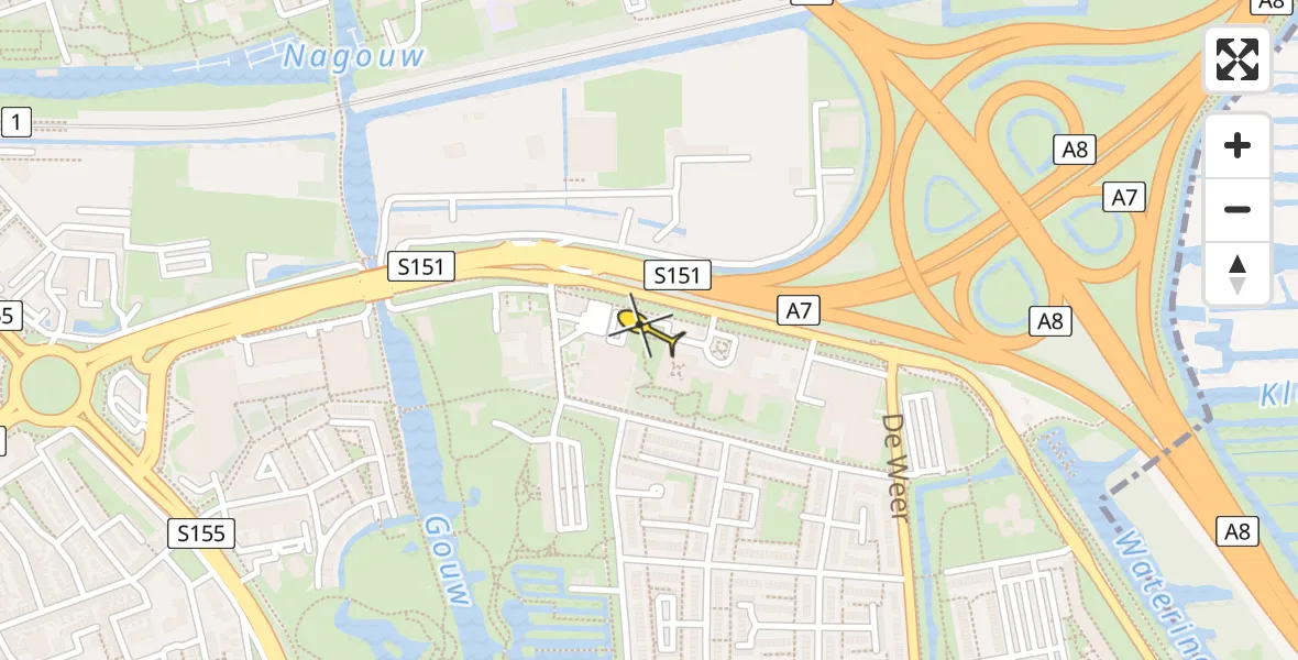 Routekaart van de vlucht: Lifeliner 1 naar Zaandam