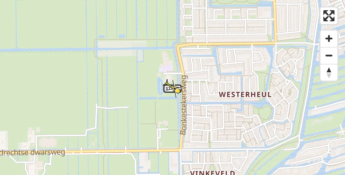Routekaart van de vlucht: Lifeliner 1 naar Vinkeveen, Bonkestekersweg
