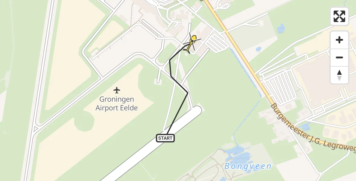 Routekaart van de vlucht: Lifeliner 4 naar Groningen Airport Eelde, Machlaan