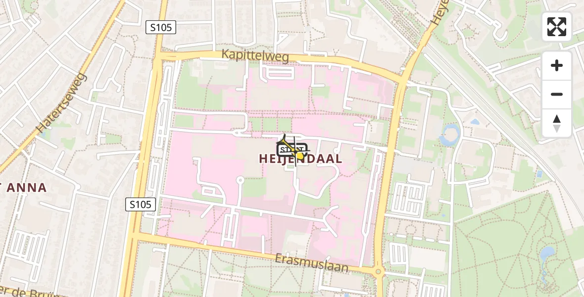 Routekaart van de vlucht: Lifeliner 2 naar Radboud Universitair Medisch Centrum, Geert Grooteplein Zuid