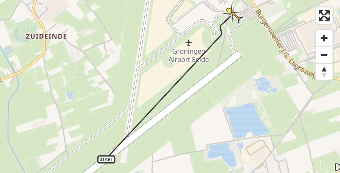 Routekaart van de vlucht: Lifeliner 4 naar Groningen Airport Eelde, Machlaan