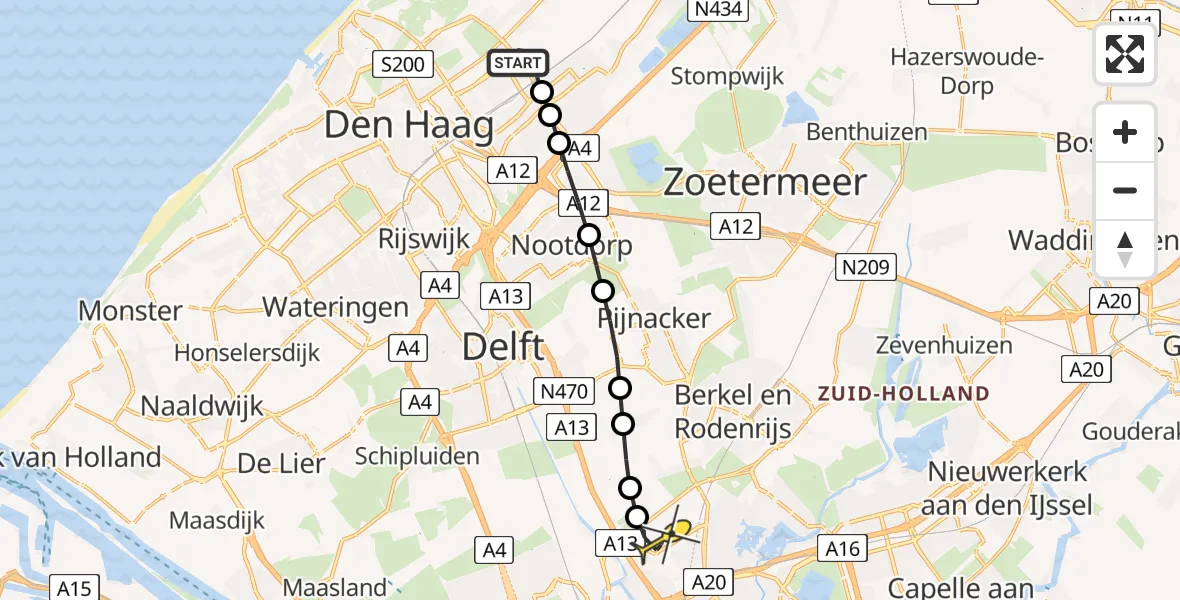 Routekaart van de vlucht: Lifeliner 2 naar Rotterdam The Hague Airport, Isabellaland