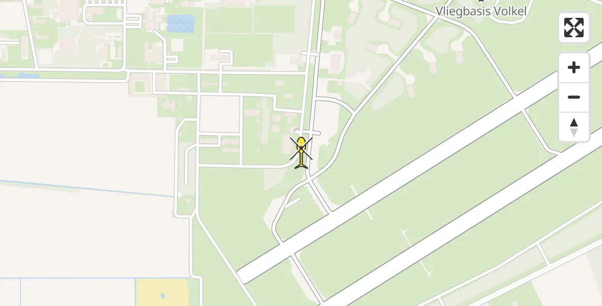 Routekaart van de vlucht: Politieheli naar Vliegbasis Volkel
