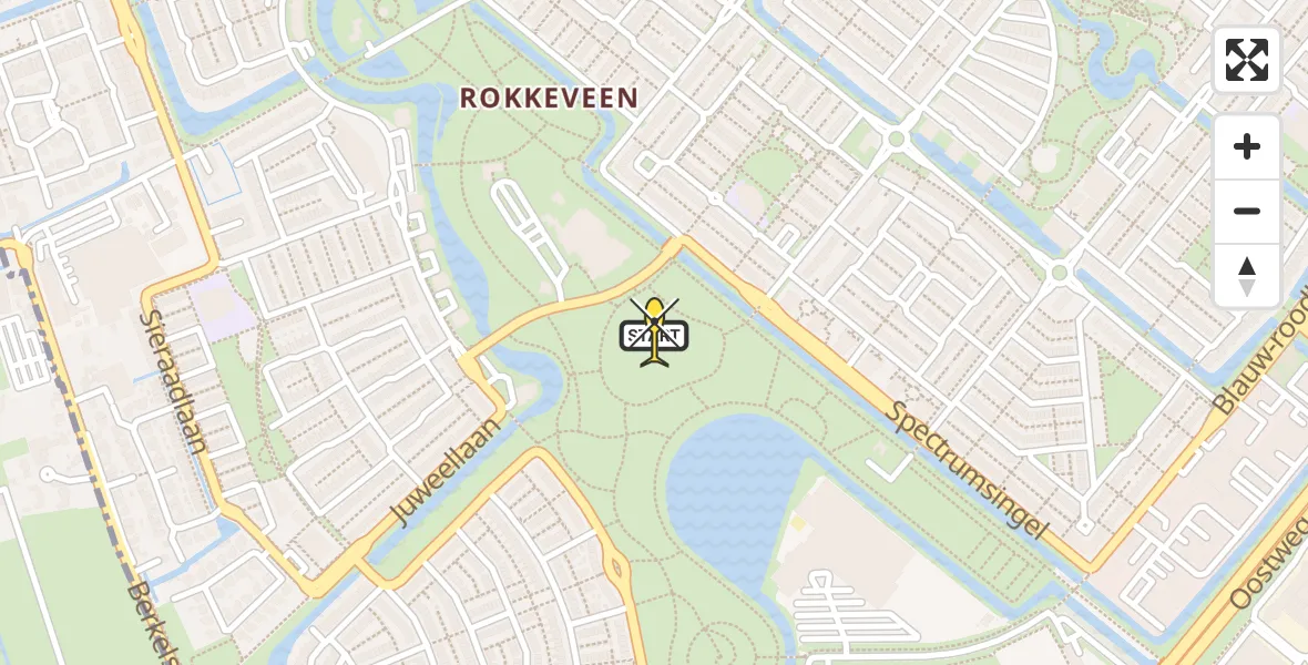 Routekaart van de vlucht: Lifeliner 2 naar Zoetermeer, Prismalaan