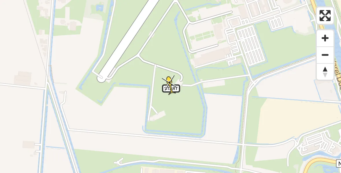 Routekaart van de vlucht: Kustwachthelikopter naar Vliegveld De Kooy, Luchthavenweg