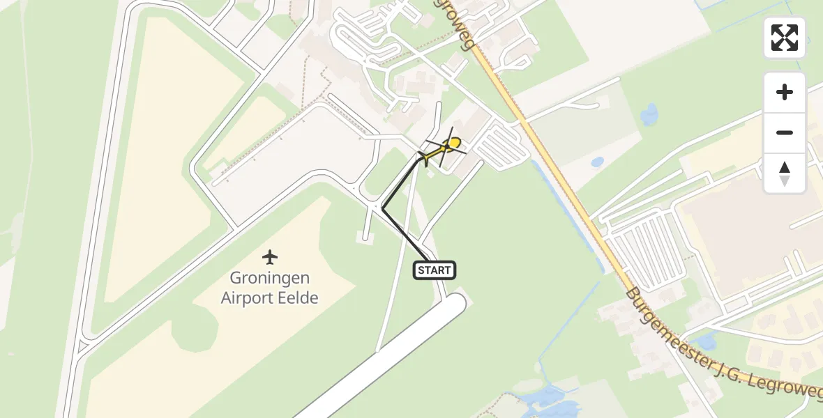 Routekaart van de vlucht: Lifeliner 4 naar Groningen Airport Eelde, Machlaan