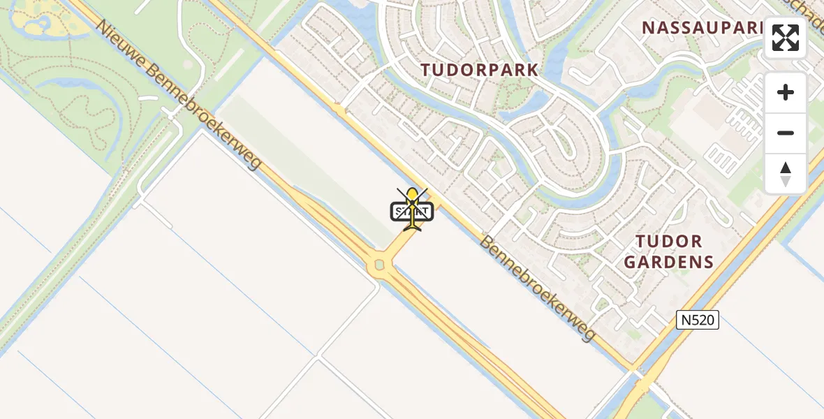 Routekaart van de vlucht: Lifeliner 1 naar Hoofddorp, Pad van Devon