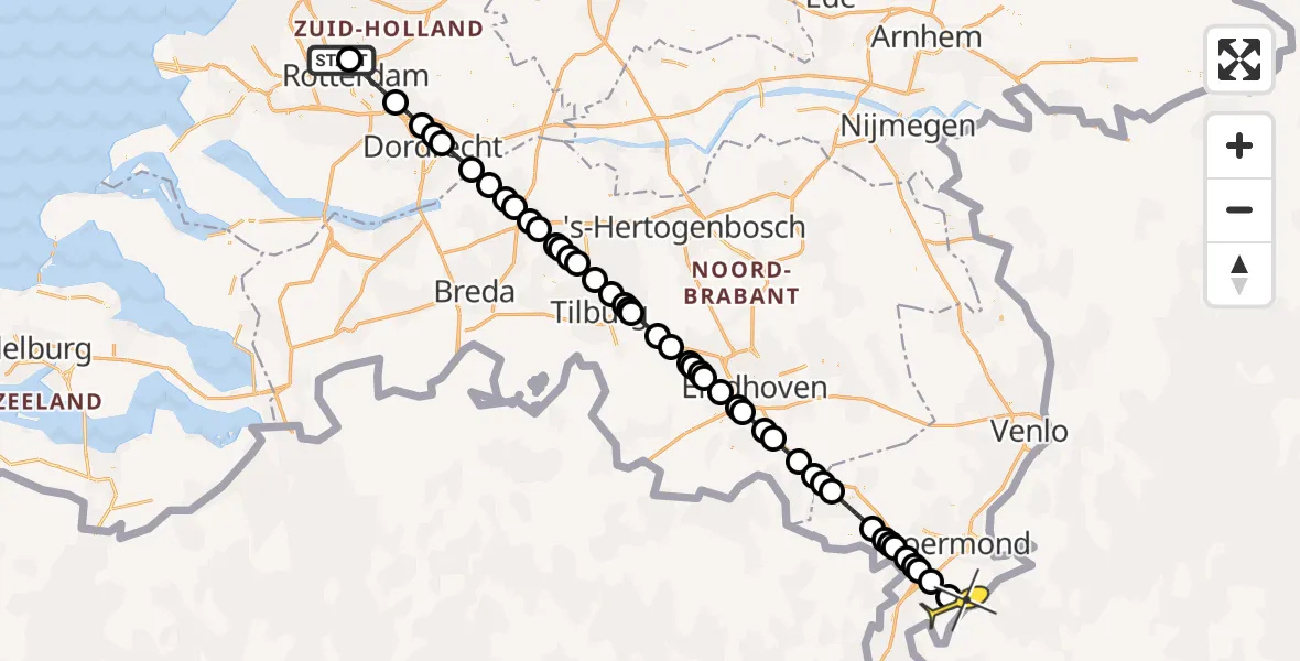 Routekaart van de vlucht: Lifeliner 2 naar Maria Hoop, Edsger Dijkstralaan