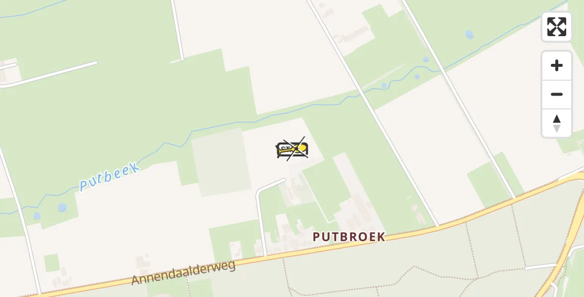 Routekaart van de vlucht: Lifeliner 2 naar Maria Hoop, Veldweg aan den Berg