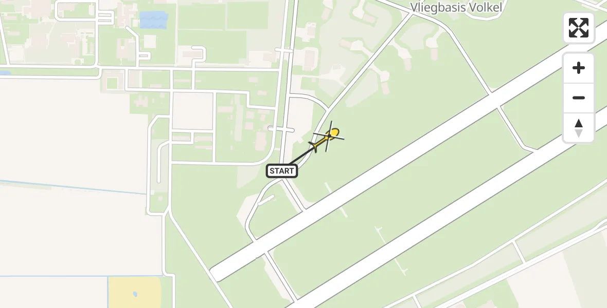 Routekaart van de vlucht: Lifeliner 3 naar Vliegbasis Volkel, Zeelandsedijk