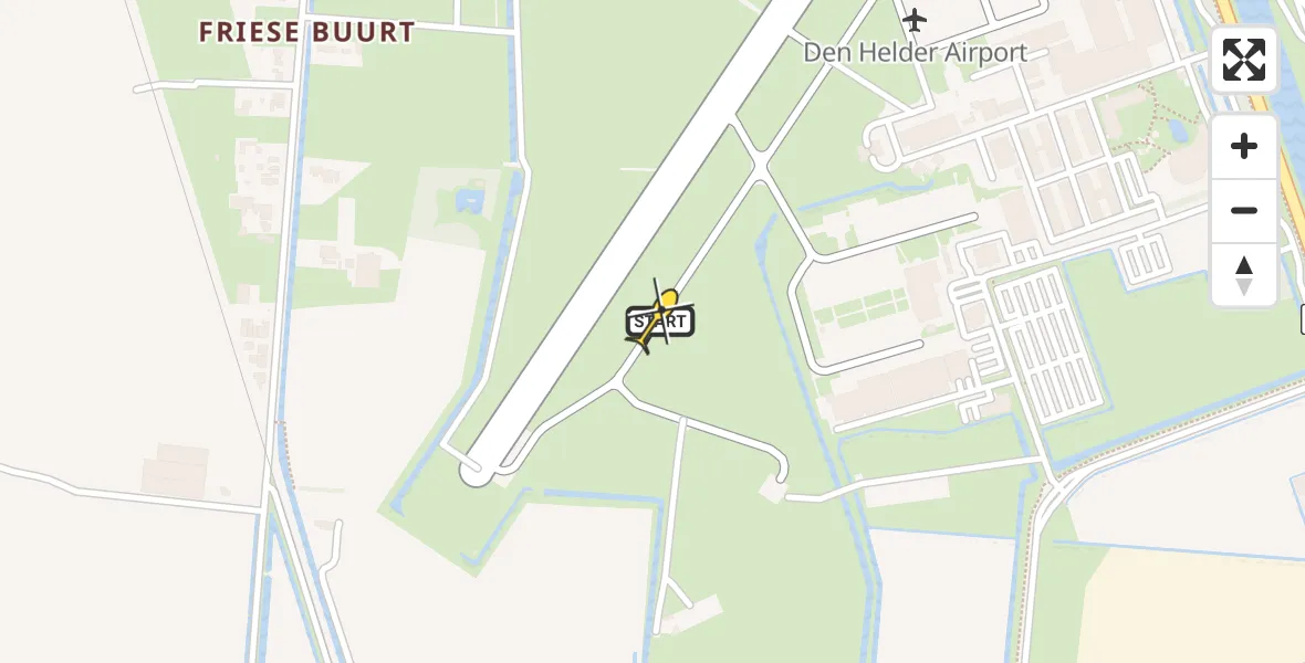 Routekaart van de vlucht: Politiehelikopter naar Vliegveld De Kooy, Luchthavenweg