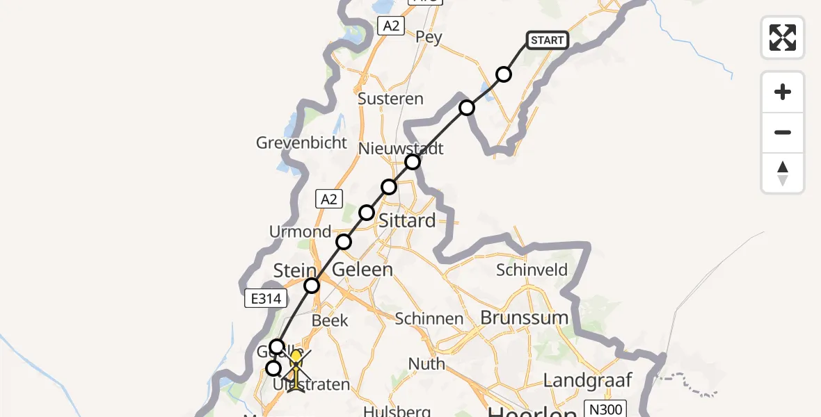 Routekaart van de vlucht: Lifeliner 2 naar Maastricht Aachen Airport, Spikweg