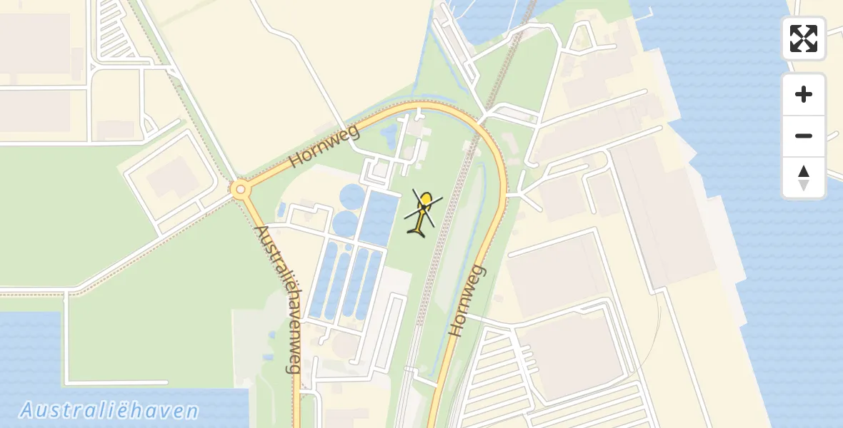 Routekaart van de vlucht: Lifeliner 1 naar Amsterdam Heliport