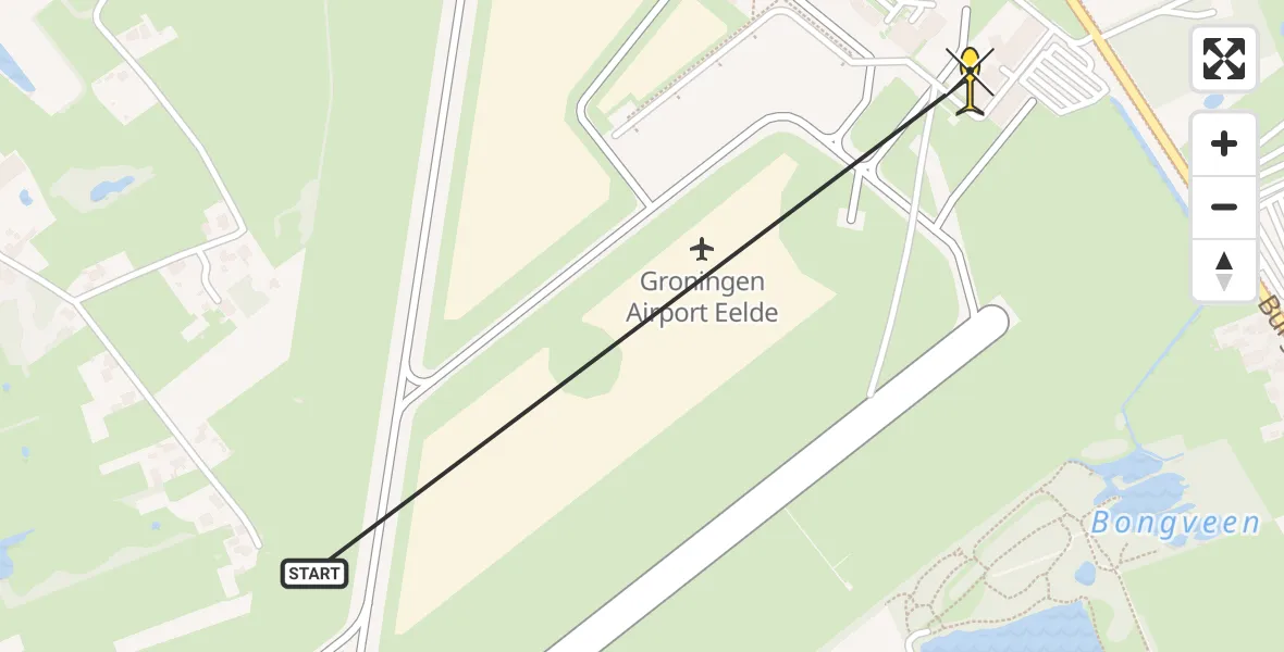 Routekaart van de vlucht: Lifeliner 4 naar Groningen Airport Eelde, Machlaan