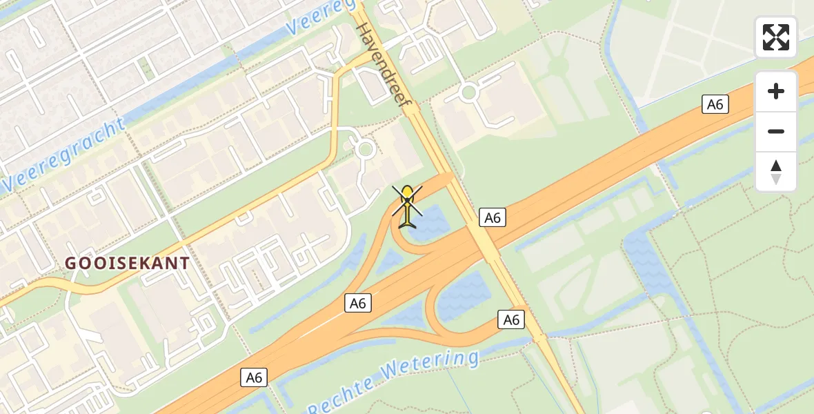 Routekaart van de vlucht: Lifeliner 1 naar Almere