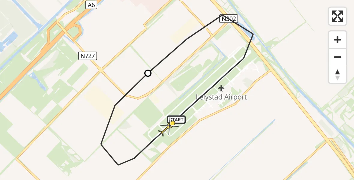 Routekaart van de vlucht: Traumahelikopter naar Lelystad Airport, Talingweg