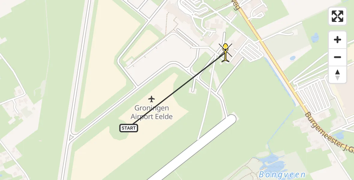 Routekaart van de vlucht: Lifeliner 4 naar Groningen Airport Eelde, Machlaan